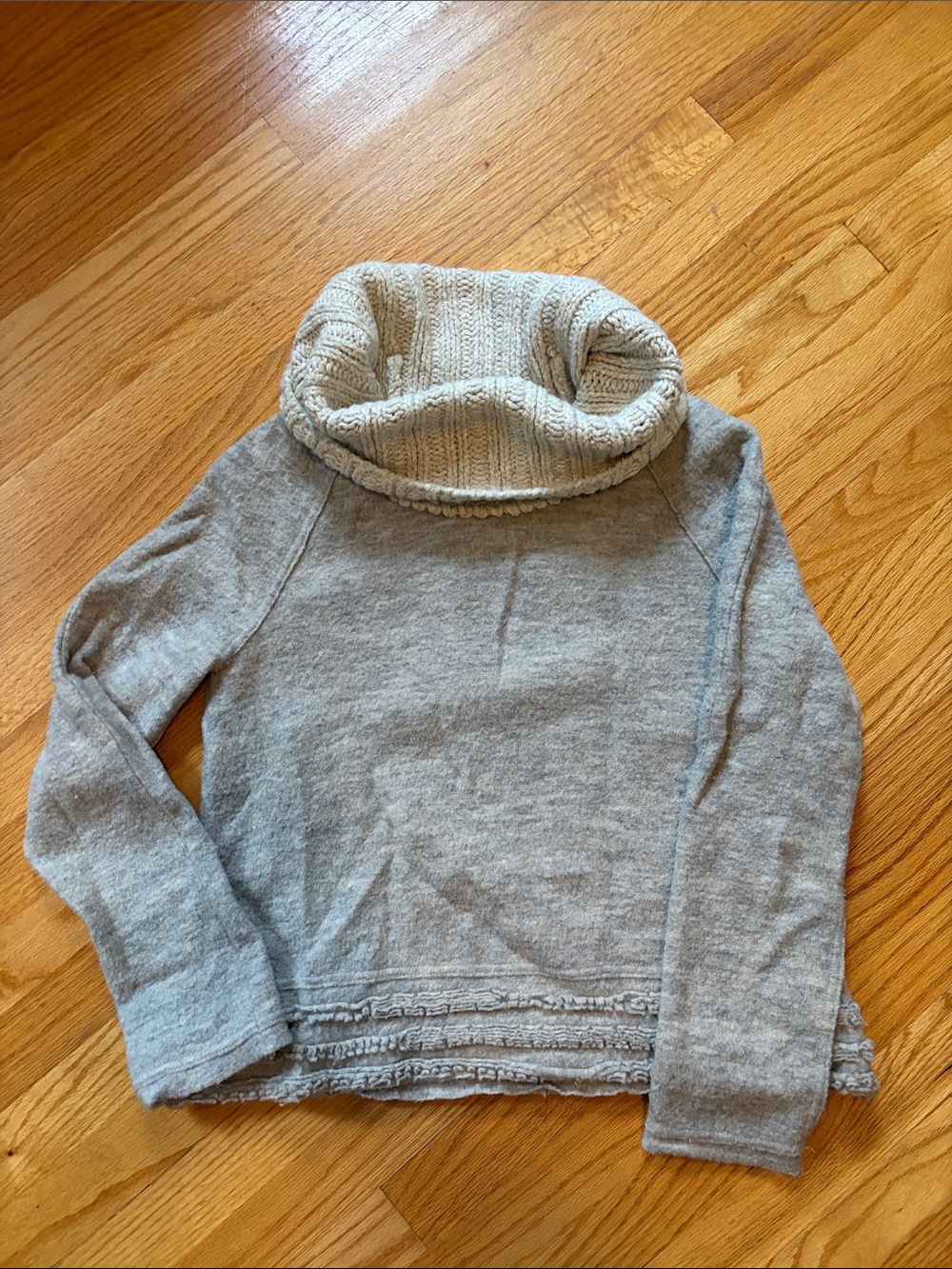 Anthropologie Light Gray Cowl Neck Sweater